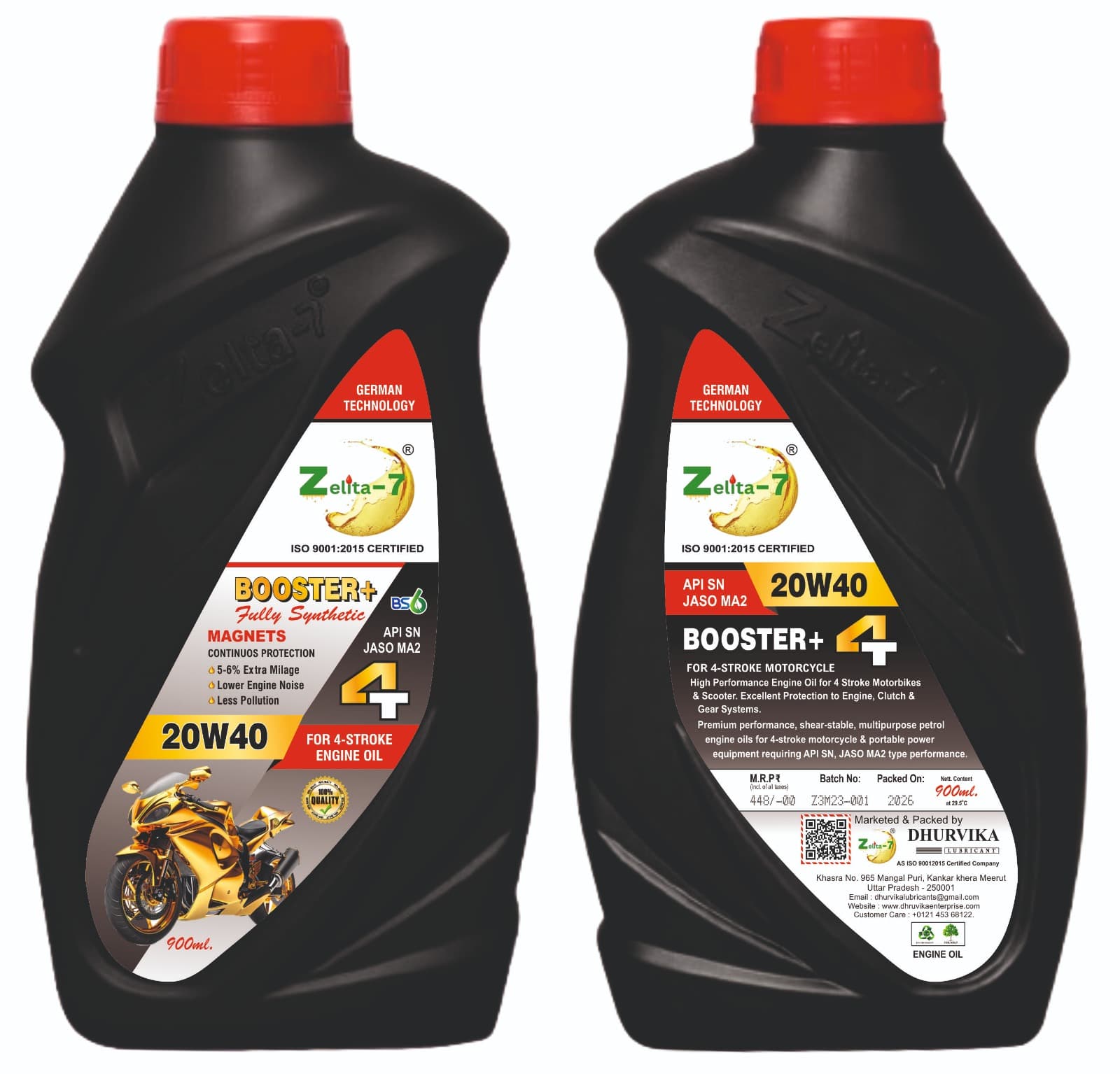 Zelita-7 Booster+ Fully Synthetic Engine Oil — Twin Pack Combo